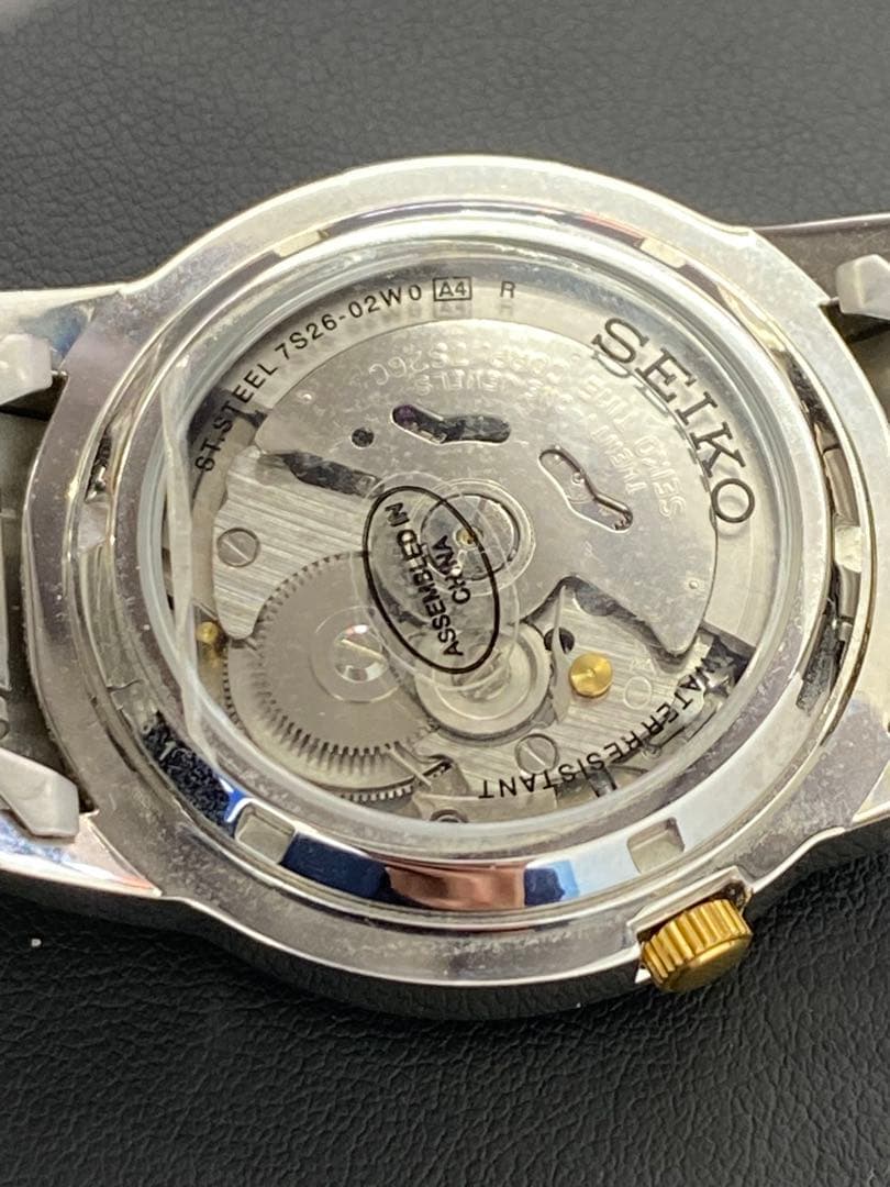 【稼動】セイコー5 メタルバンド 腕時計 自動巻き デイデイト 裏スケルトン