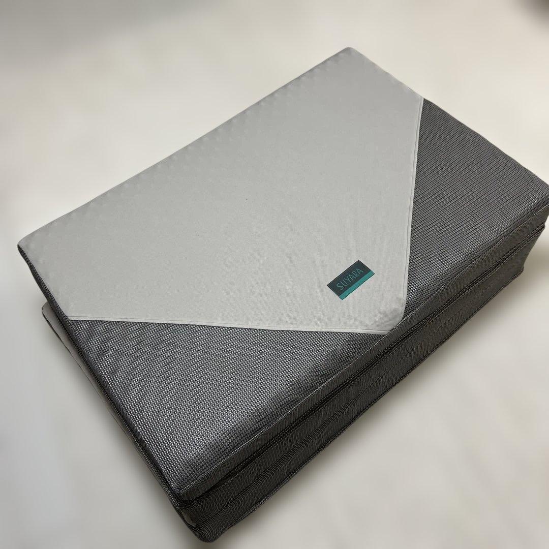 ［SUYARA］マットレス3つ折り（97×200×9　シルバー）