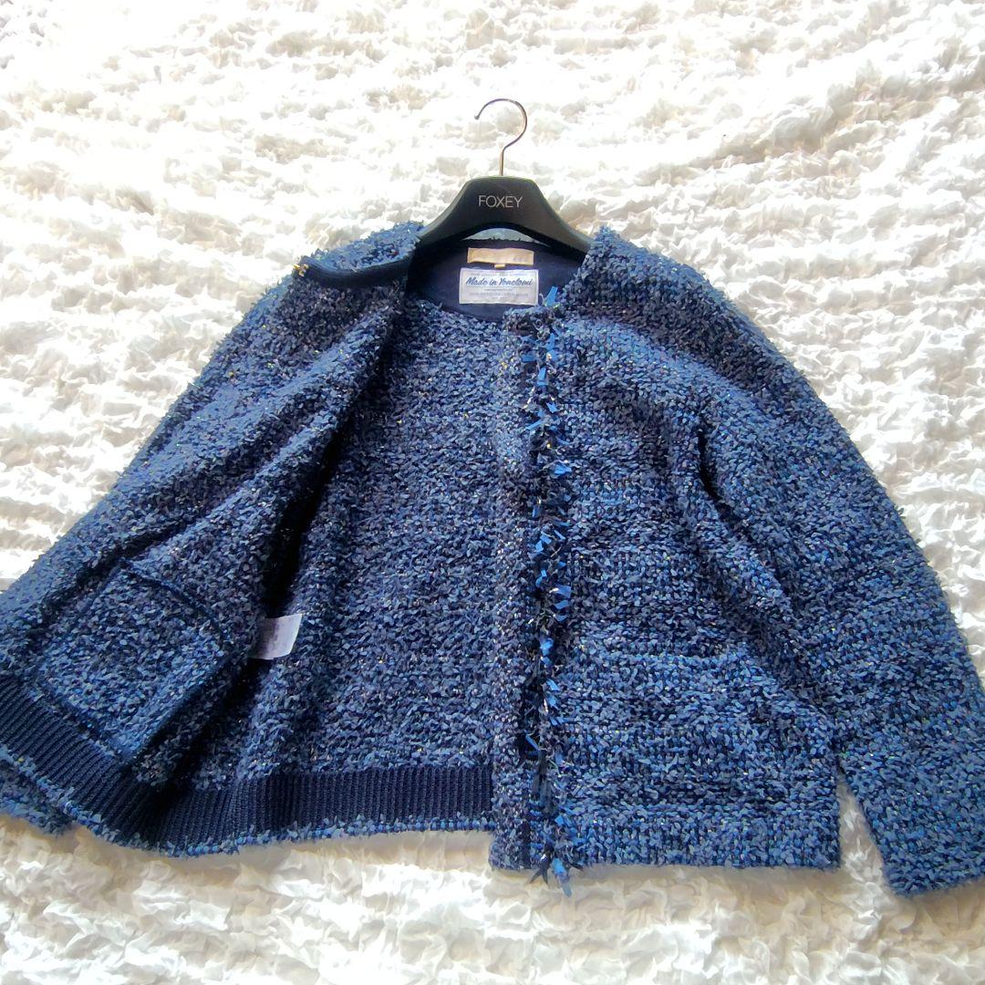 美品　自由区　44　YONETOMI　定価4.6万円　ノーカラージャケット