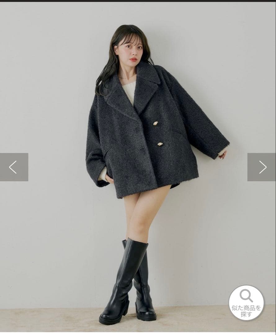 金釦シャギールーズコート&ノベルティバッグ