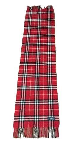 BURBERRY バーバリー マフラー カシミヤ100％ 定番チェック 赤