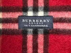 BURBERRY バーバリー マフラー カシミヤ100％ 定番チェック 赤