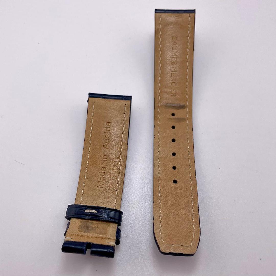 【希少/美品】ボームアンドメルシー 純正 20mm クロコ レザー ベルト 紺