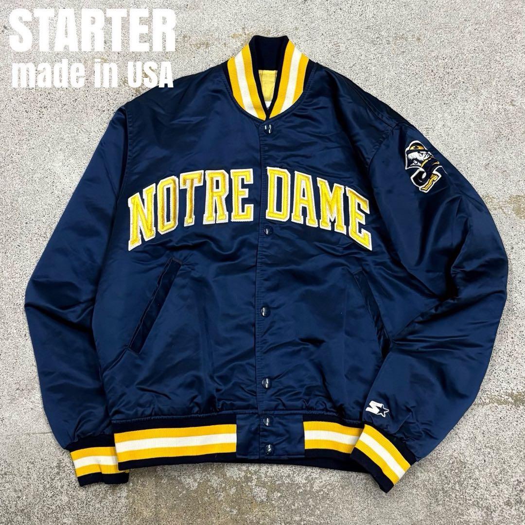 USA製　90s STARTER スターター　ノートルダム　スタジャン