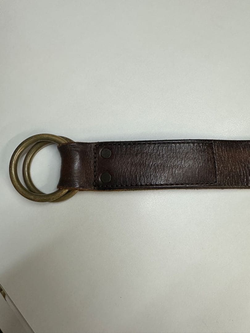 RRL ダブルアールエル　ブラウンレザーリングバックルベルト34