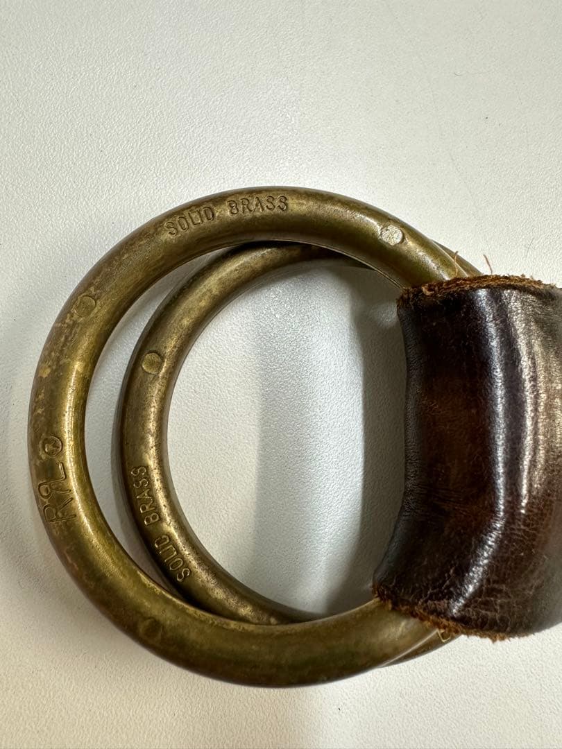 RRL ダブルアールエル　ブラウンレザーリングバックルベルト34