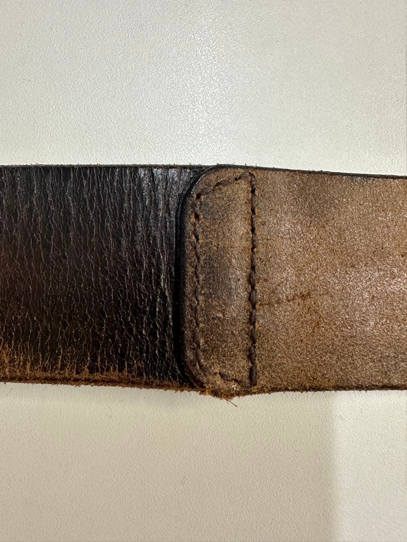 RRL ダブルアールエル　ブラウンレザーリングバックルベルト34