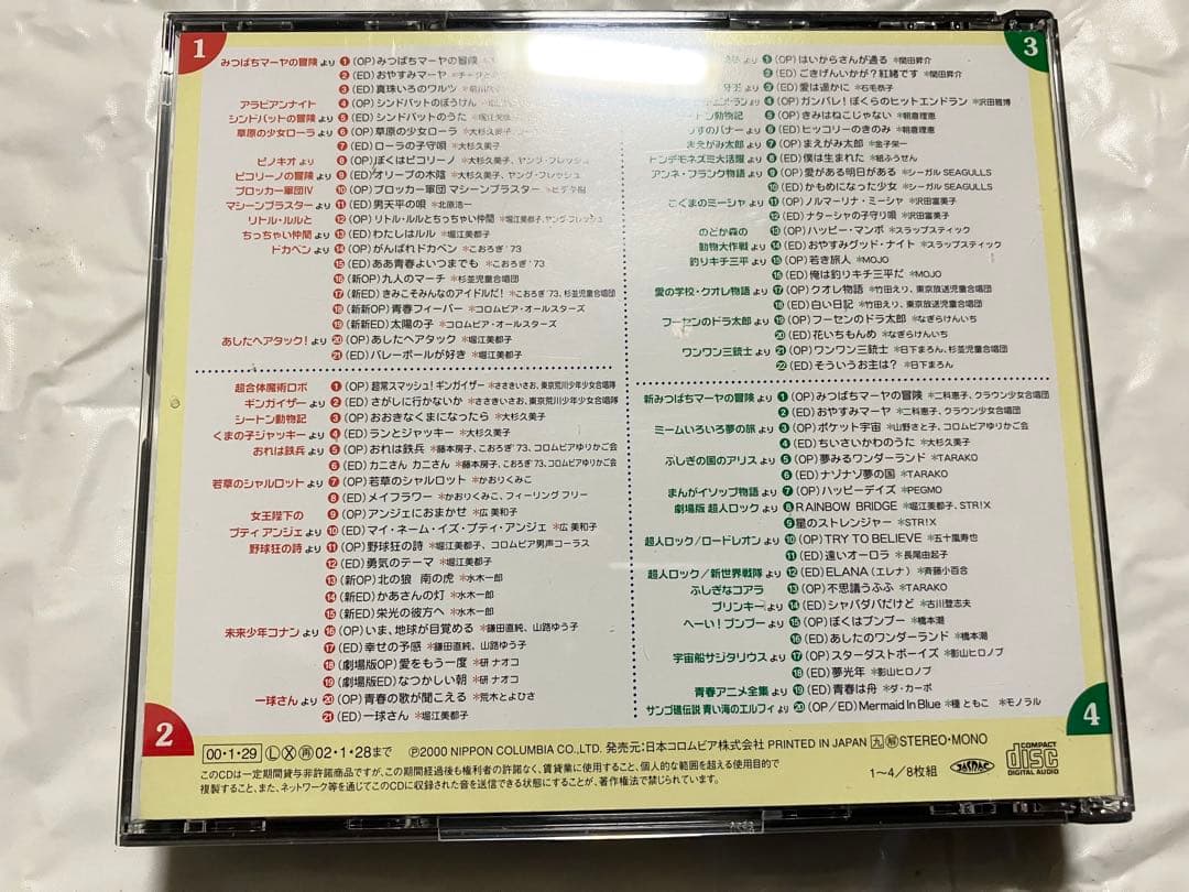 日本アニメーション創立25周年企画 アニメ主題歌大全集 初回仕様