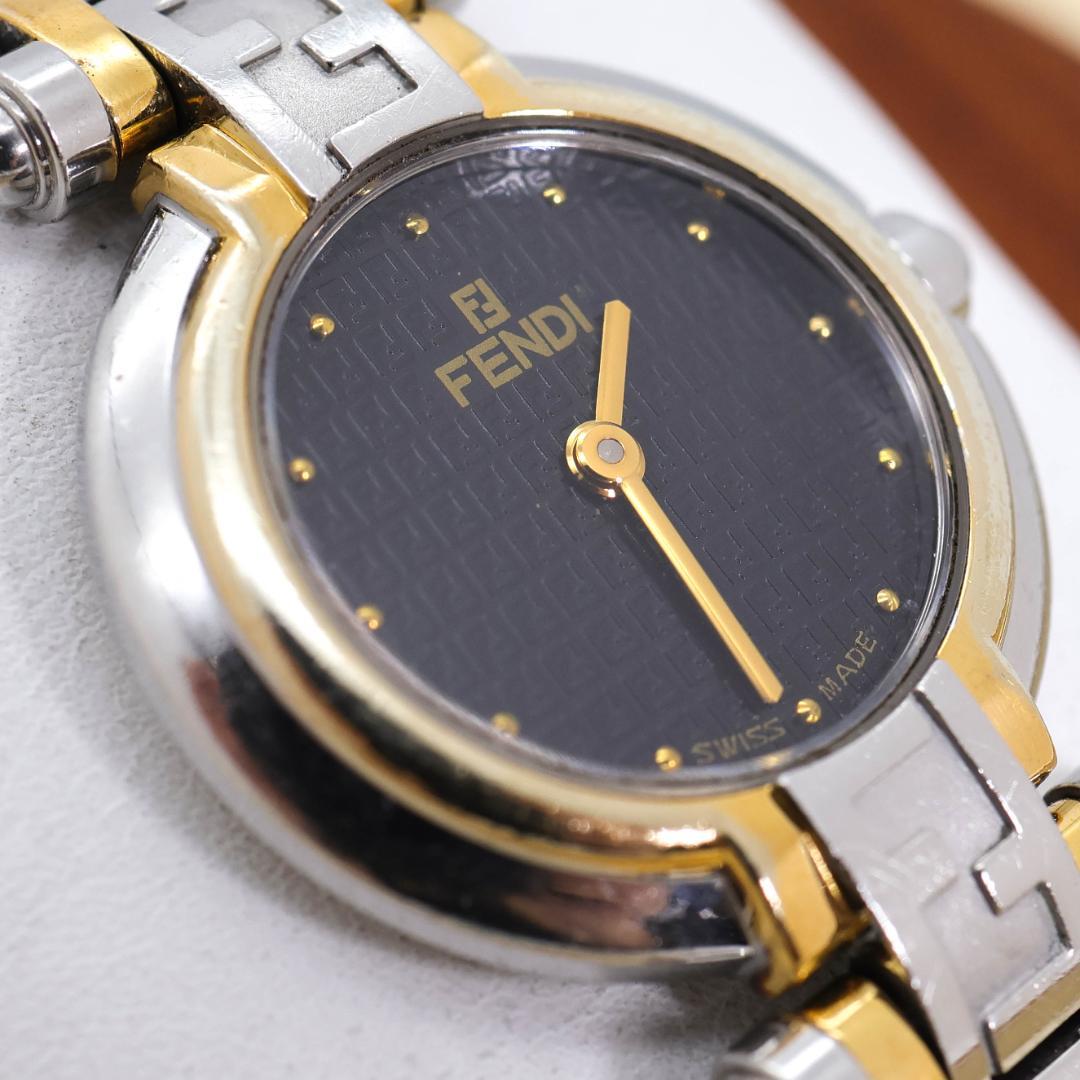 稼働 FENDI 腕時計 760L レディース 新品電池 ズッカ柄 1953