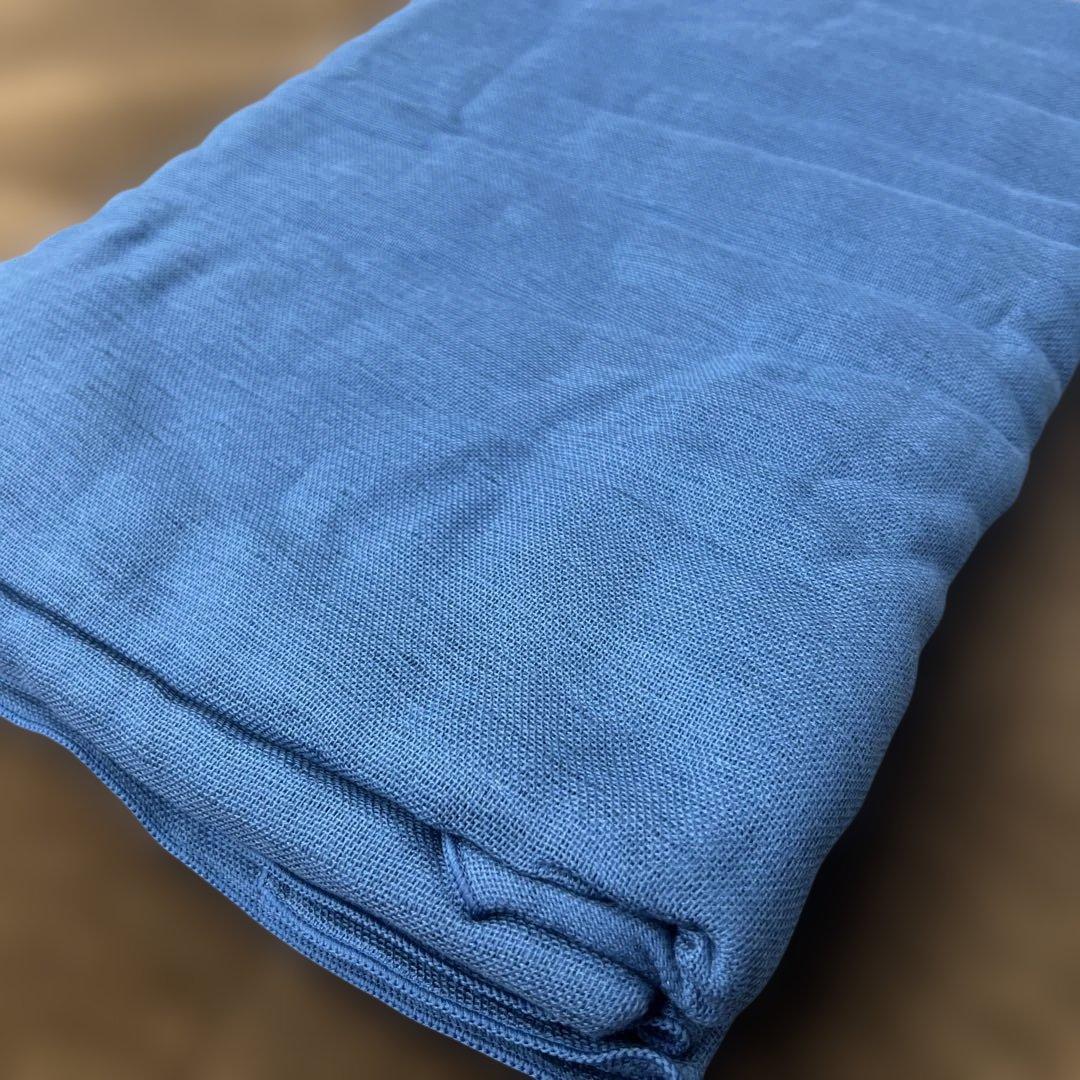 公大 三河木綿 和晒6重ガーゼケット シングル 日本製 ブルー　綿100%