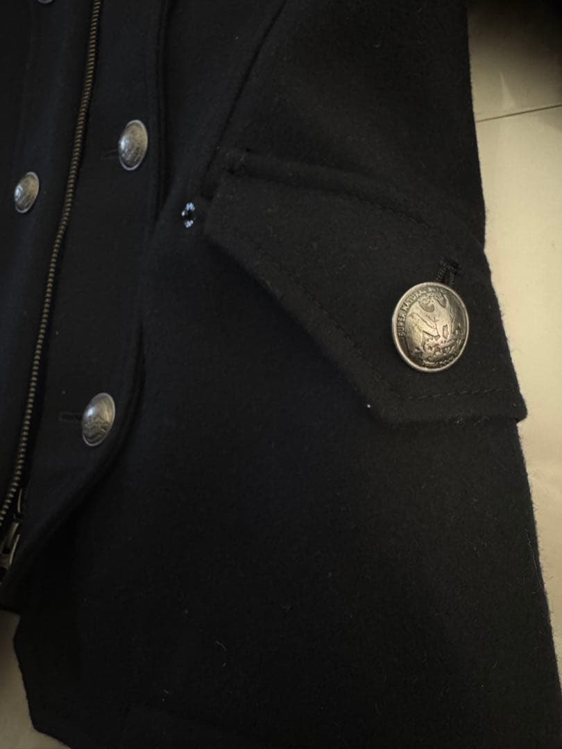 PPFM ブラック ピーコート フード付き　Sサイズ　メンズ　神の服