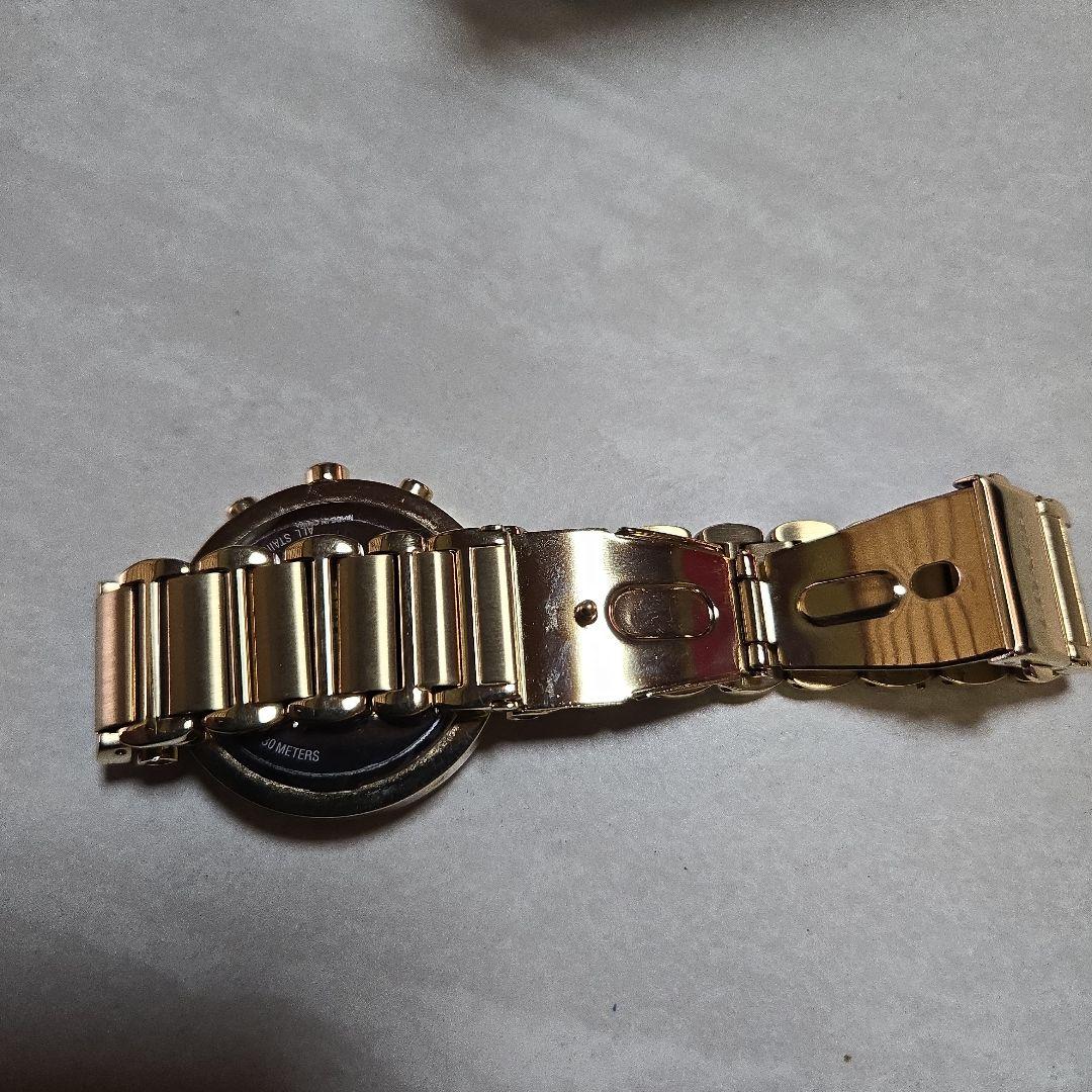 M*l様 COACH ゴールド クロノグラフ腕時計稼働品