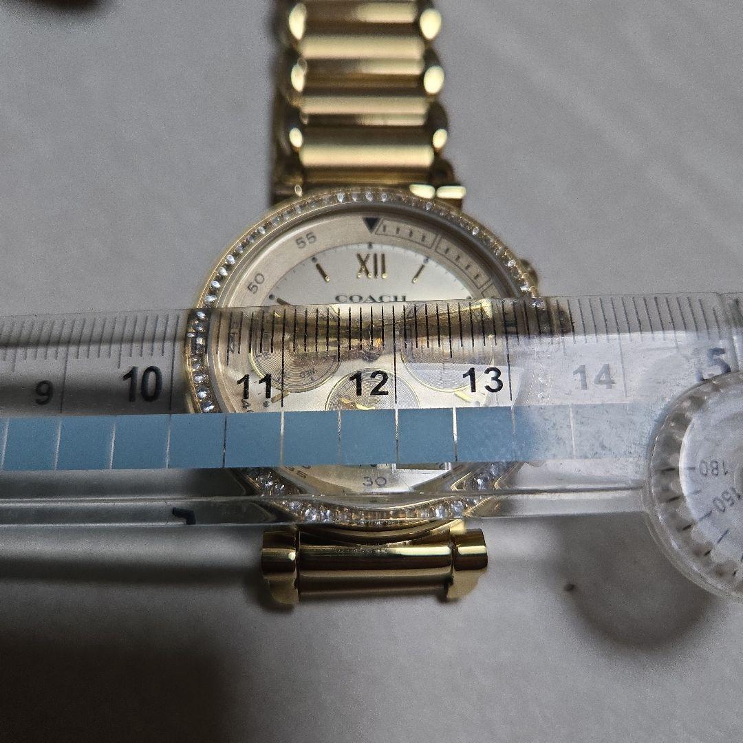 M*l様 COACH ゴールド クロノグラフ腕時計稼働品
