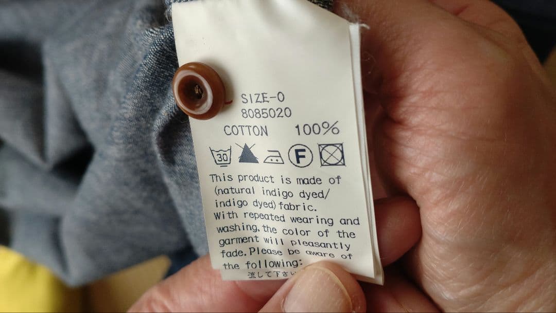 美品♪45R デニムブルー 長袖ワンピース