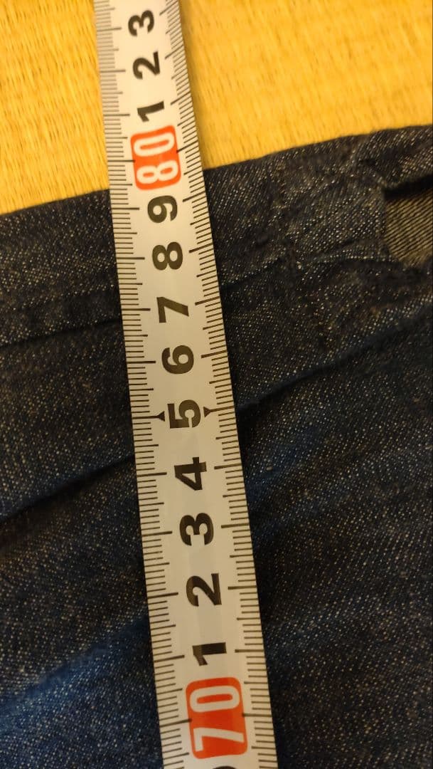 美品♪45R デニムブルー 長袖ワンピース