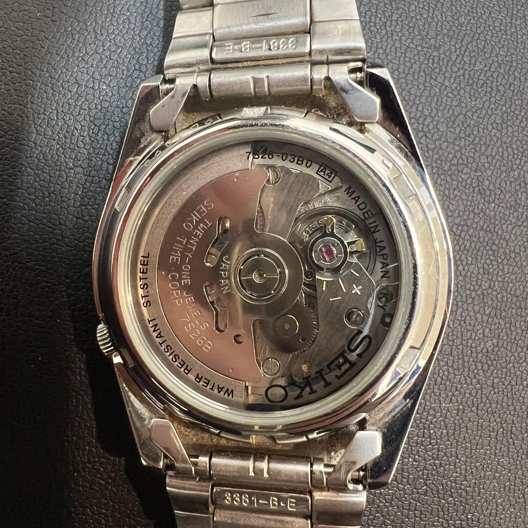 【極美品】セイコー 自動巻き 腕時計 シルバー
