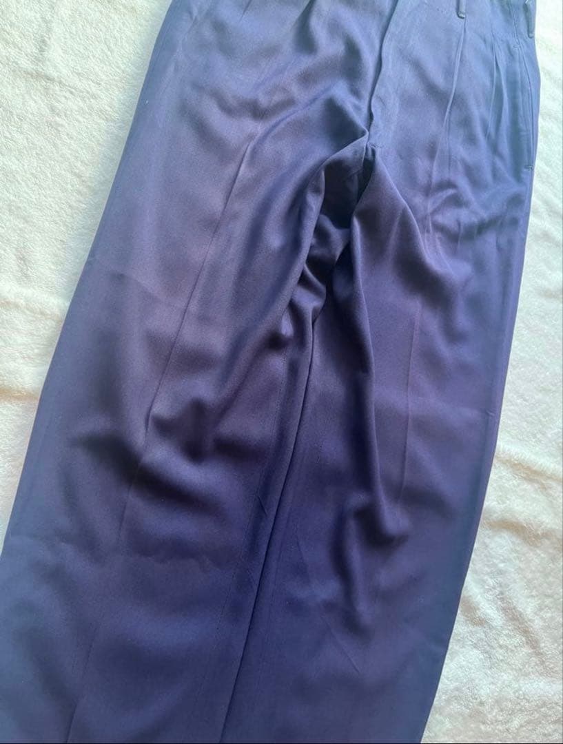 50s レーヨンギャバジンスラックス　ナス紺　フェード