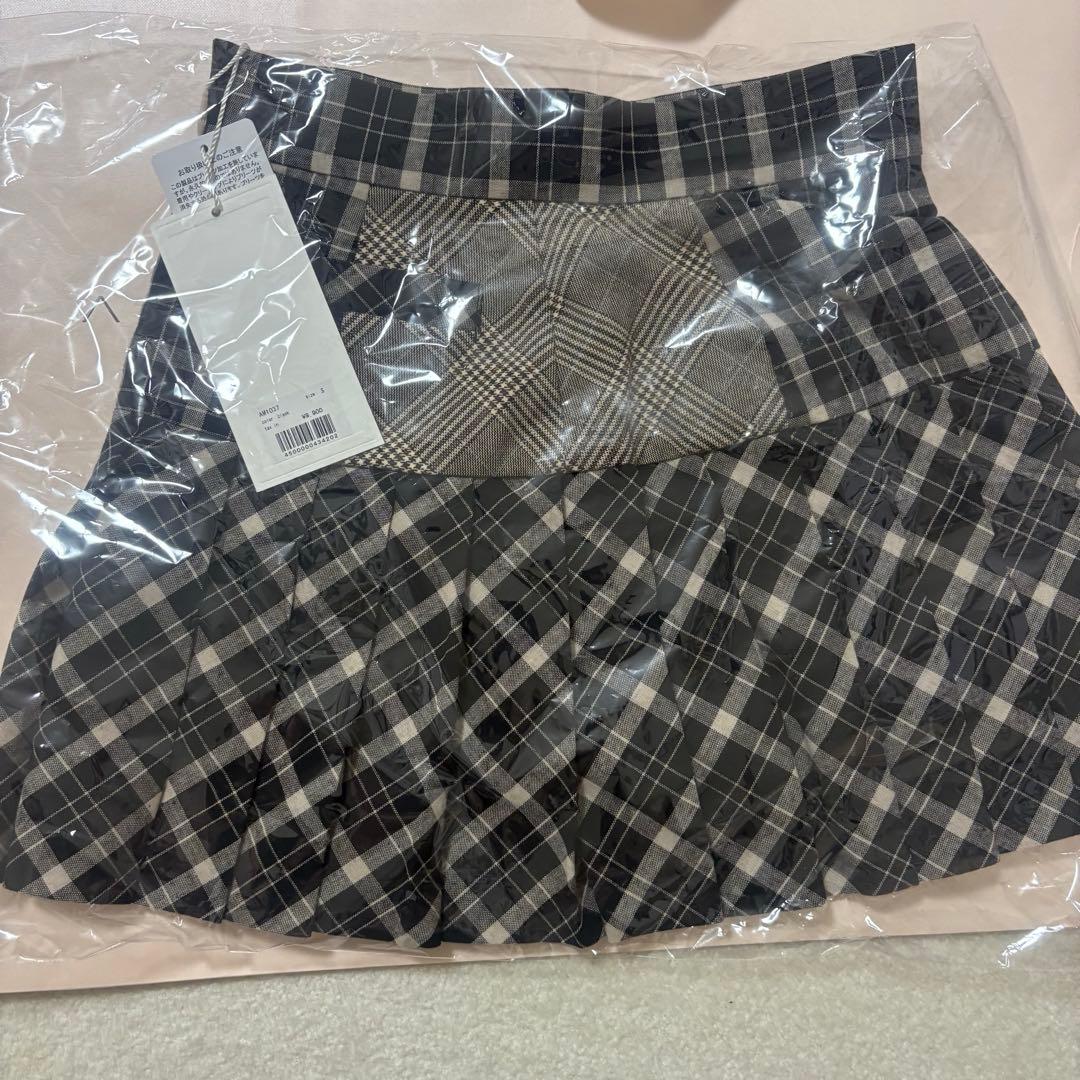 スカート Coco check pleats skirt S