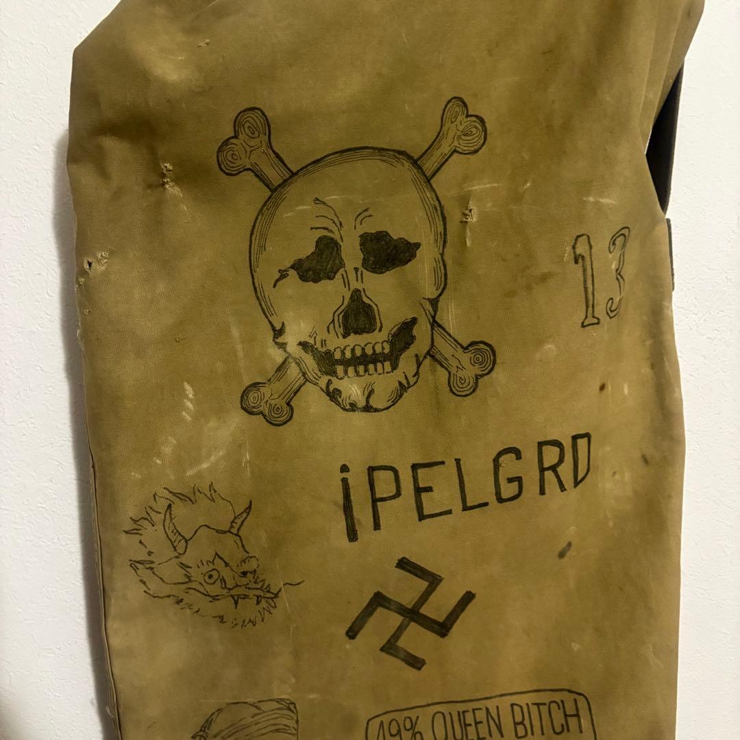 40's〜50's ヴィンテージ ハンドペイント ヘビーダッフルバック スカル