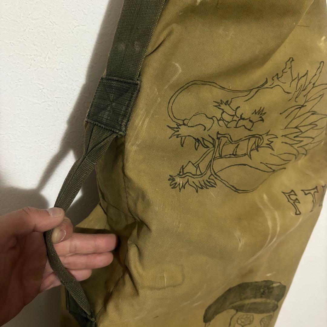 40's〜50's ヴィンテージ ハンドペイント ヘビーダッフルバック スカル