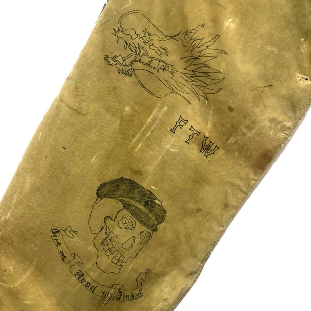 40's〜50's ヴィンテージ ハンドペイント ヘビーダッフルバック スカル