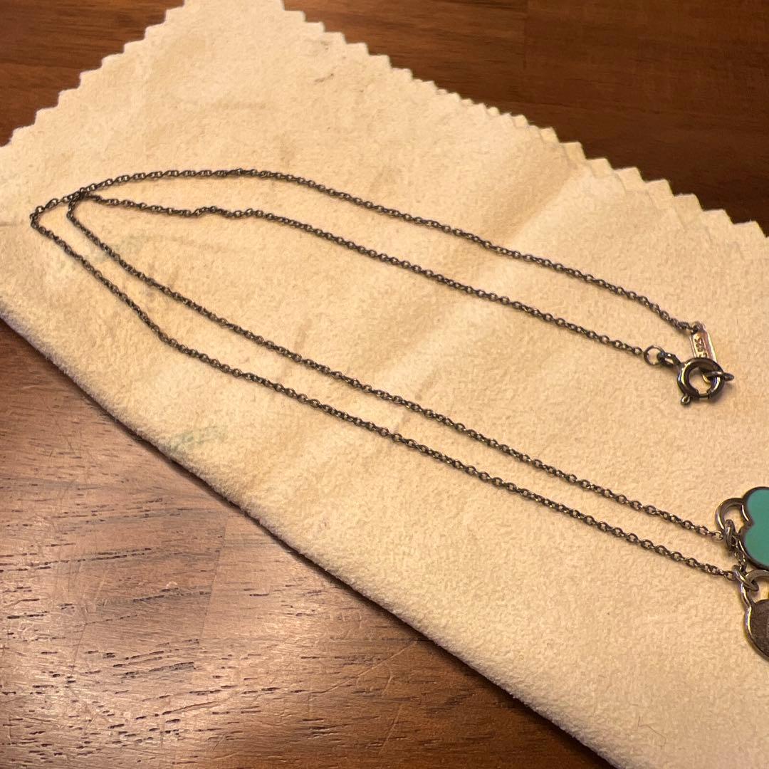 ティファニー ブルー ダブル ハート タグ ペンダント