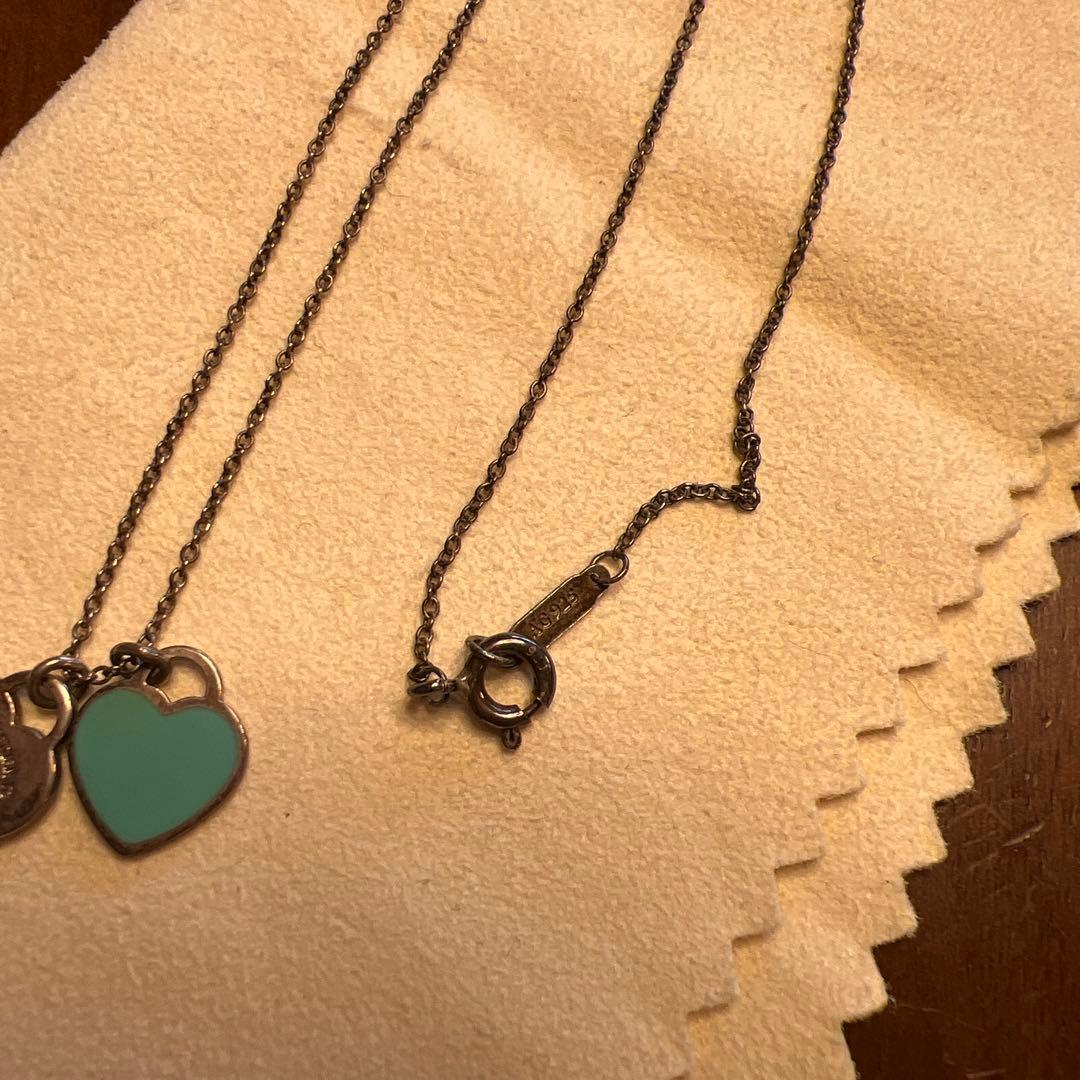 ティファニー ブルー ダブル ハート タグ ペンダント