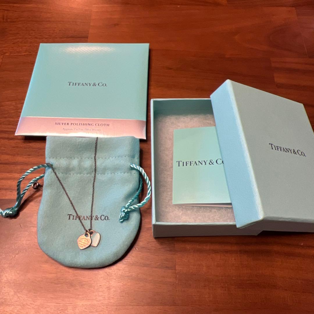 ティファニー ブルー ダブル ハート タグ ペンダント