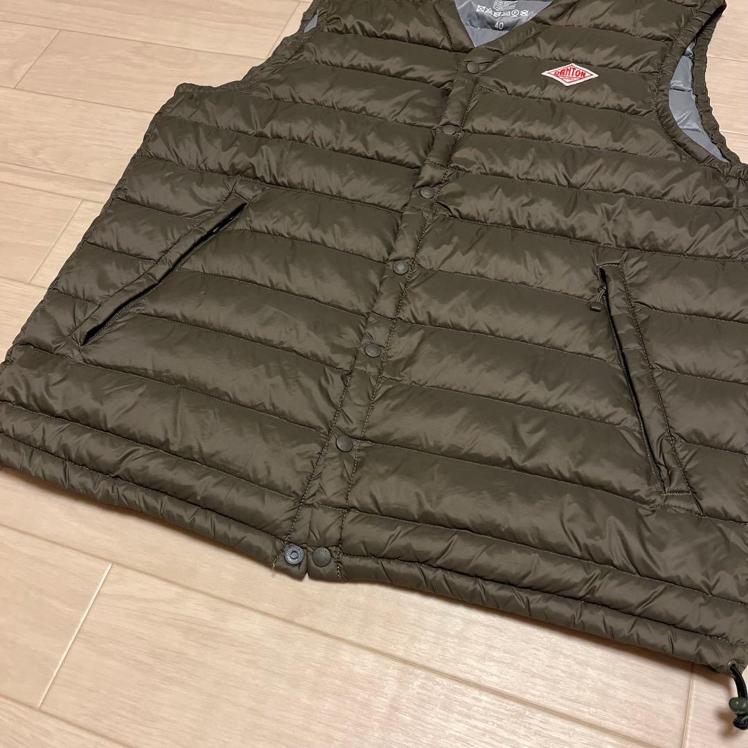 ダントン DANTON インナー ダウンベスト　40 カーキ