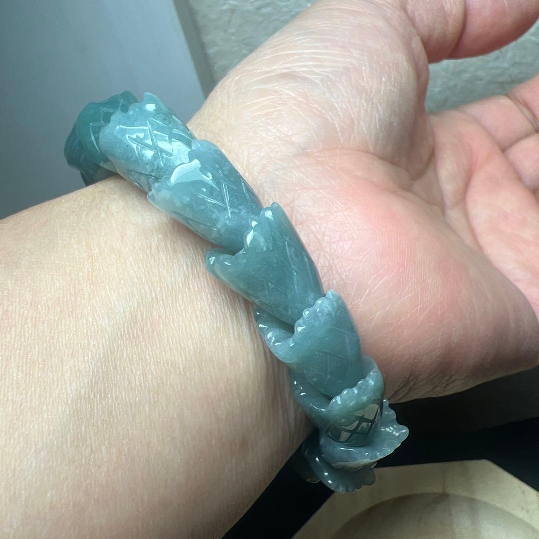 浄化水晶&繁栄翡翠製　龍神ブレスレット