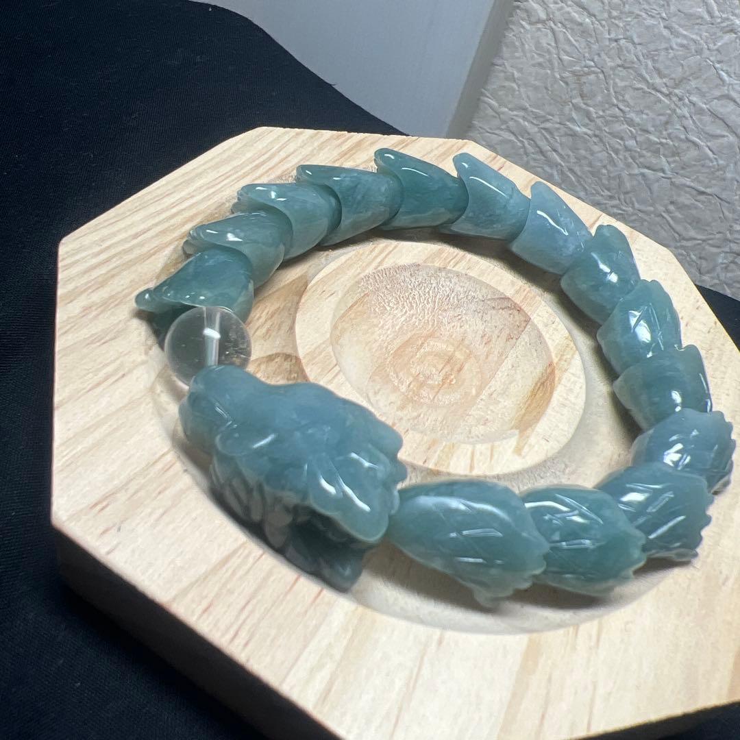 浄化水晶&繁栄翡翠製　龍神ブレスレット
