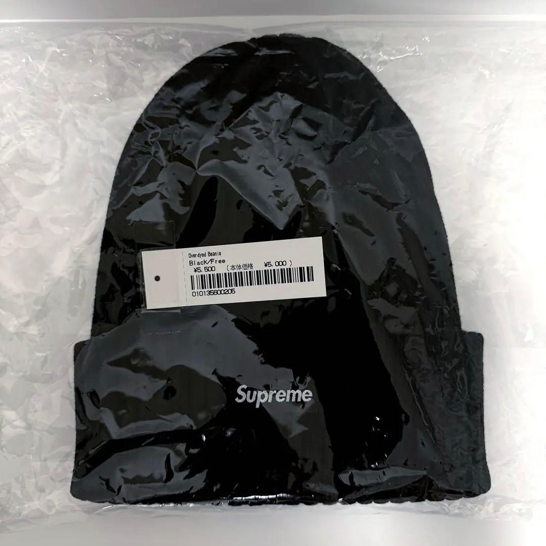 新品　supreme Overdyed Beanie Black 黒