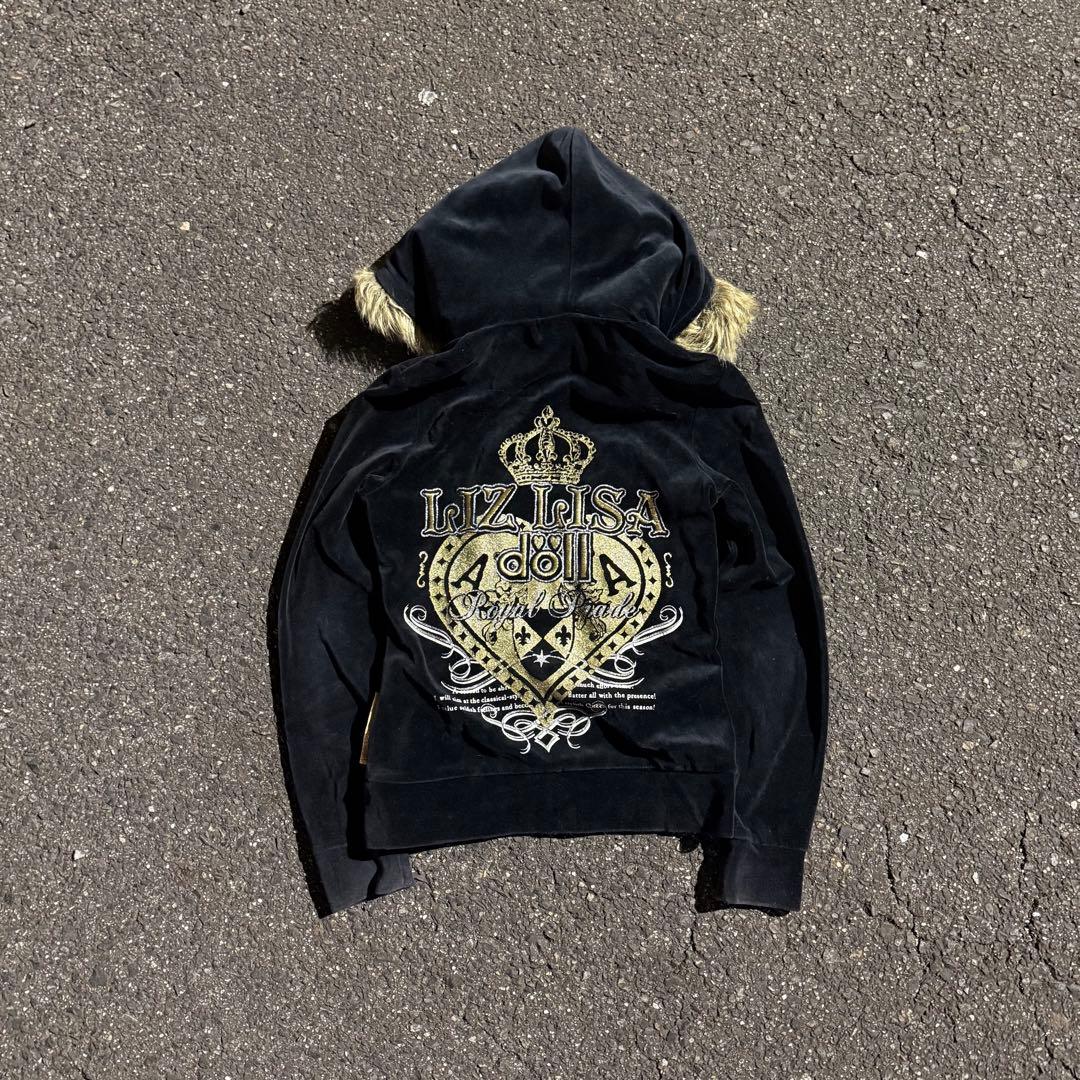 00s y2k 平成ギャル ベロア ファー パーカー グランジ パンク