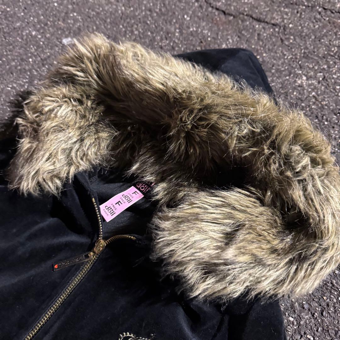 00s y2k 平成ギャル ベロア ファー パーカー グランジ パンク