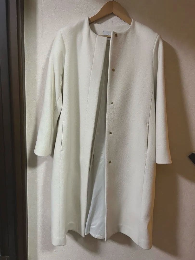 CELFORD ベルト付きホワイトロングコート