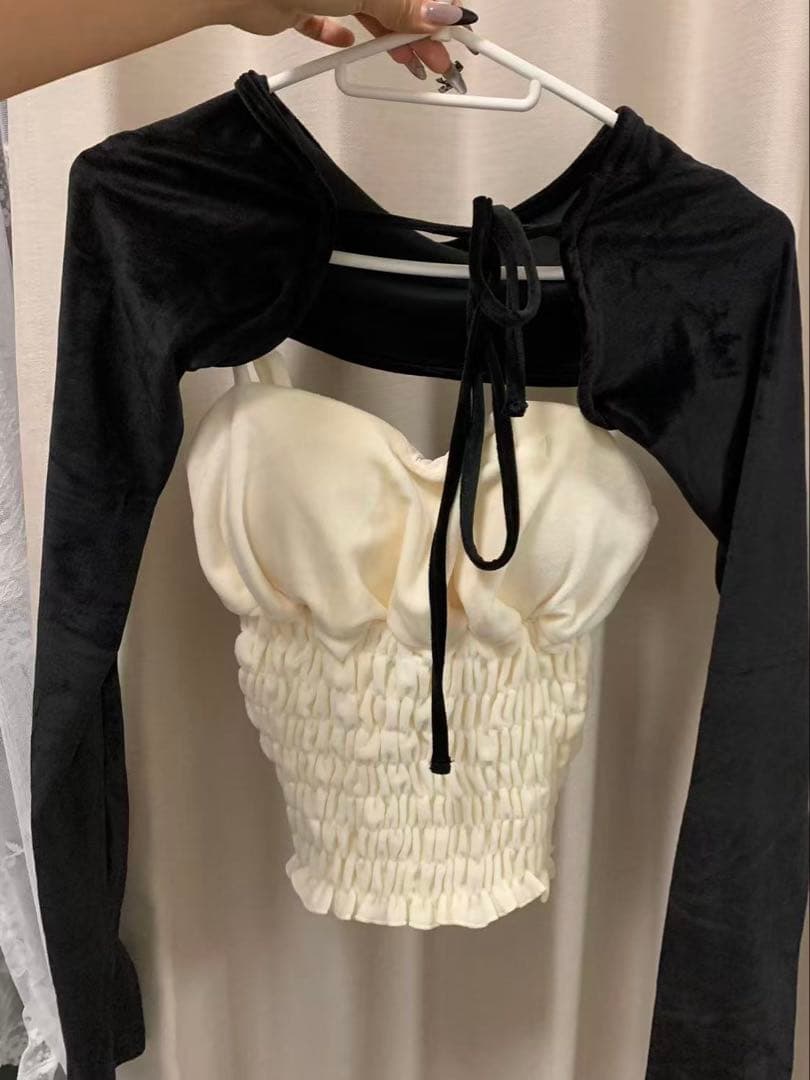 トップス Andmary Mei shirring tops black