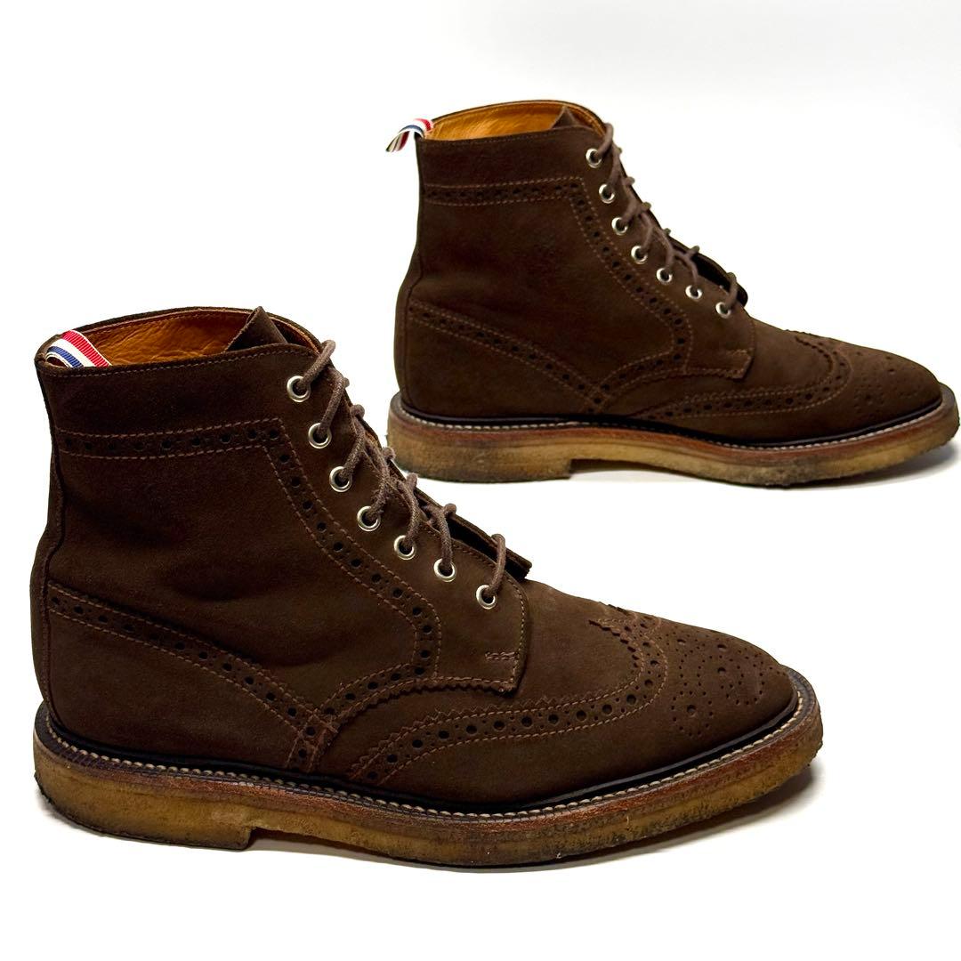 THOM BROWNE トムブラウン レースアップブーツ スエード トリコロール