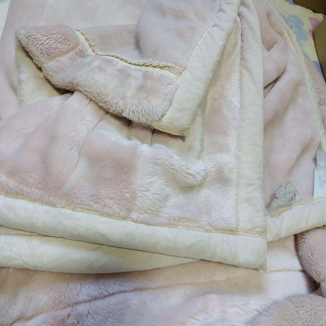 BEVERLY ミンクフリース　ピンク ブランケット 約180×230cm