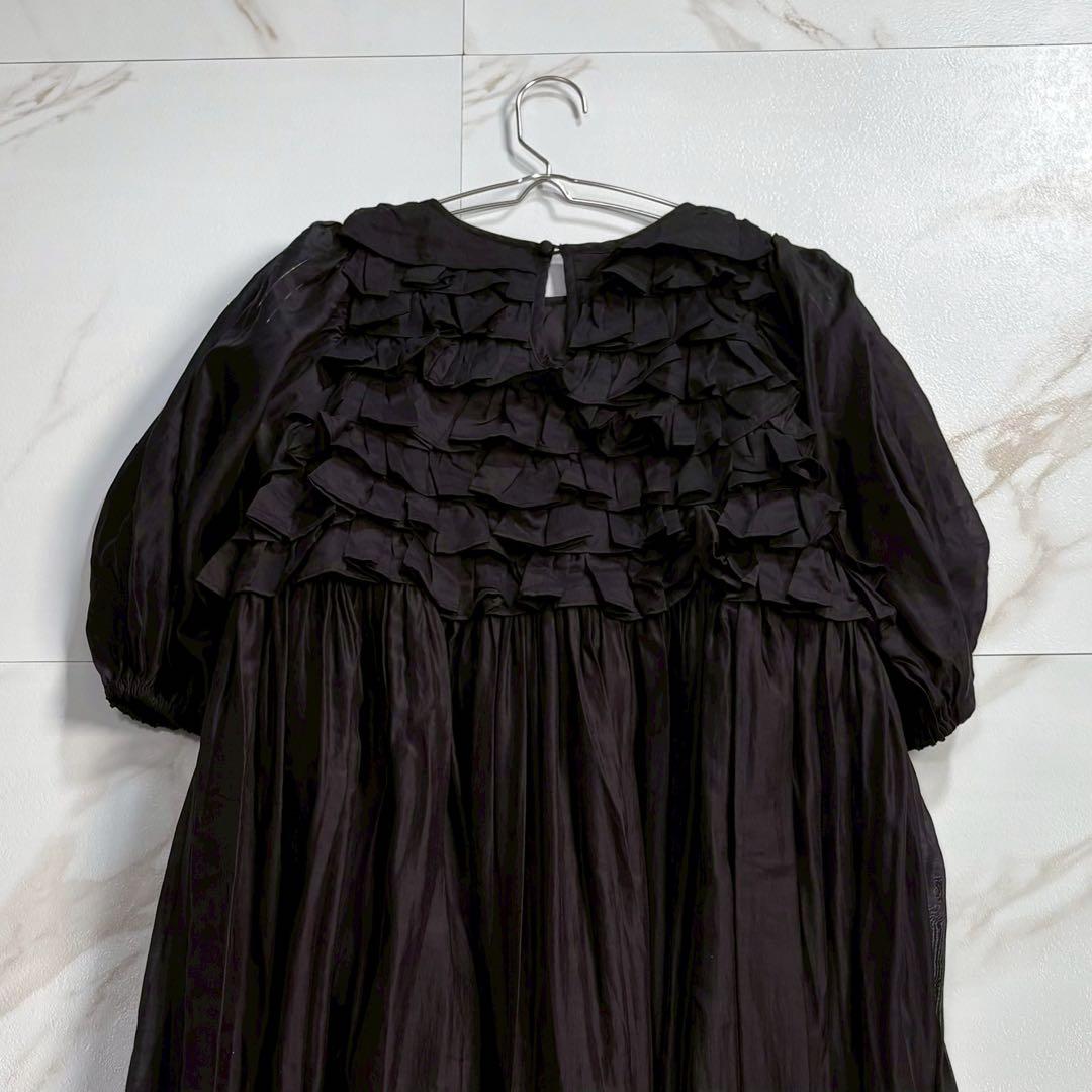 【極美品】Aya × CAROLINA GLASER フリルワンピース M 黒