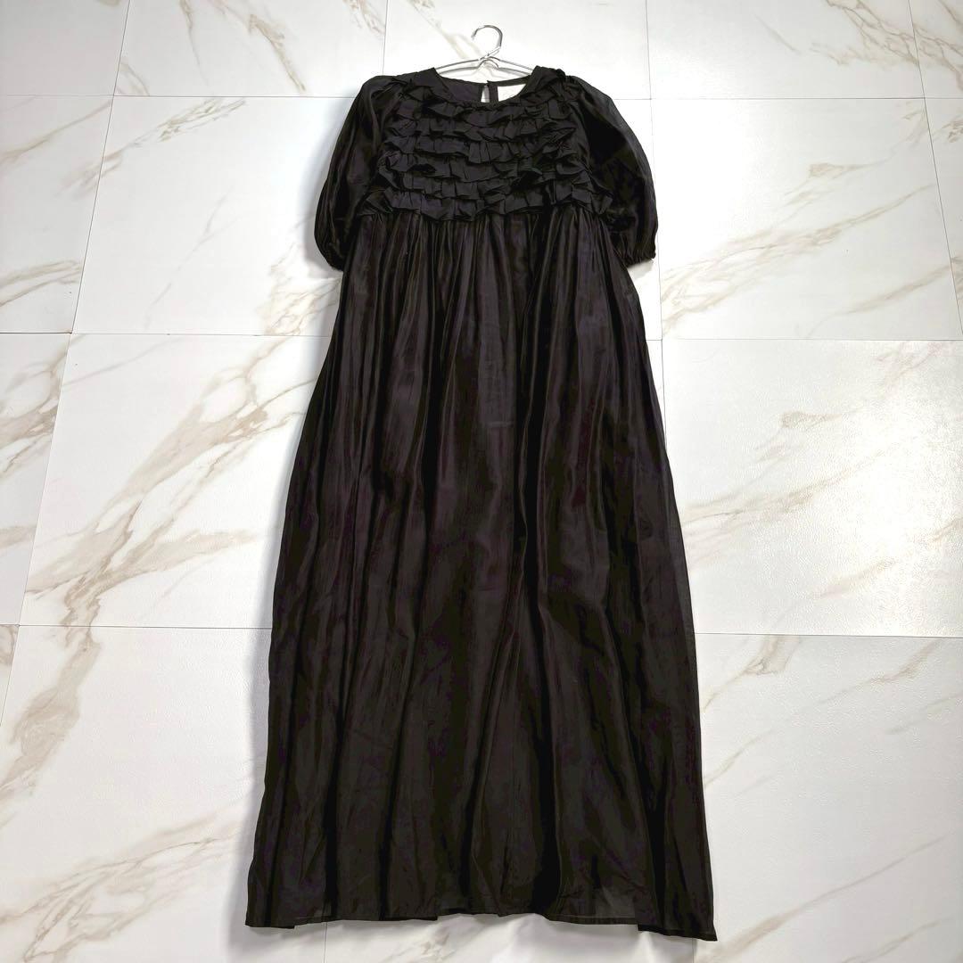 【極美品】Aya × CAROLINA GLASER フリルワンピース M 黒