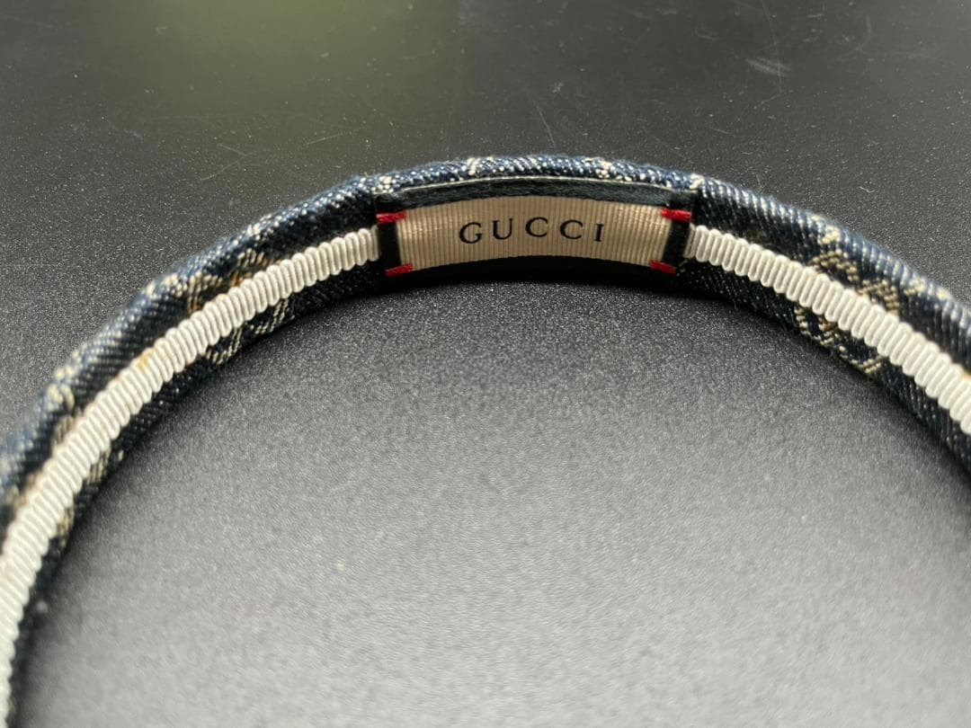 ★GUCCI グッチ カチューシャ エコウォッシュドデニムヘアバンド