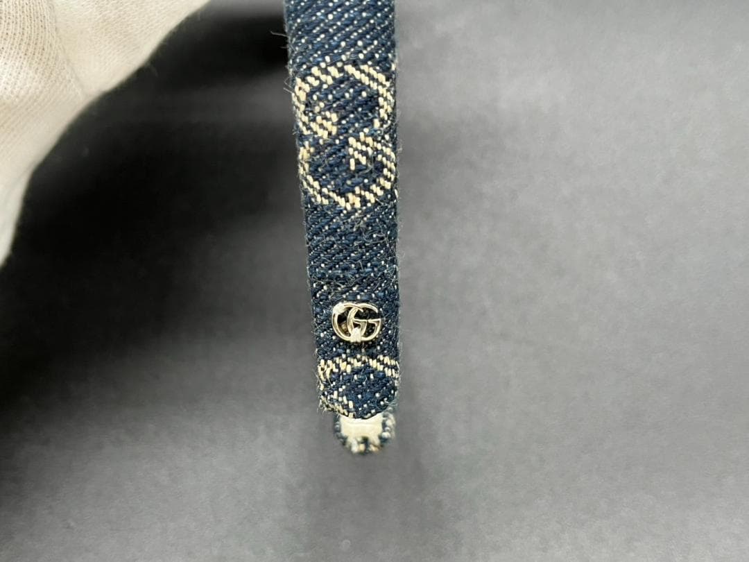 ★GUCCI グッチ カチューシャ エコウォッシュドデニムヘアバンド