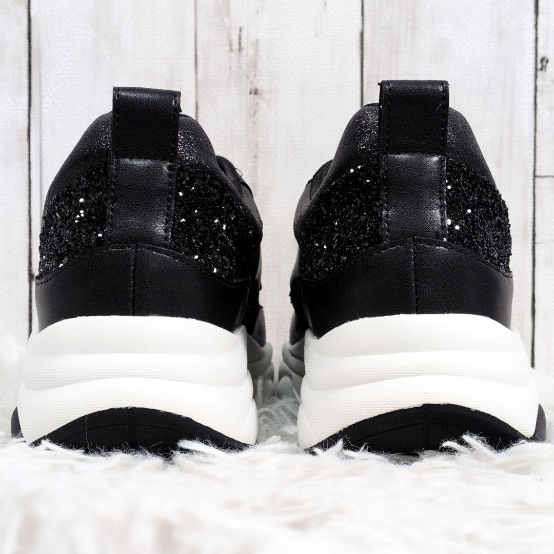 大人気モデル【美品】+diana 厚底ダッドスニーカー グリッター 足長美脚効果