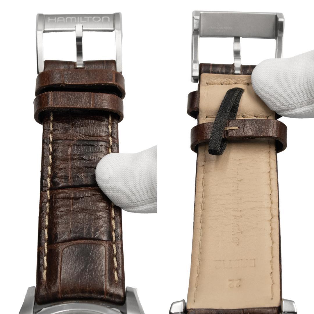 ハミルトン 腕時計 メンズ ジャズマスター シルバー 茶色 クロノグラフ ロゴ