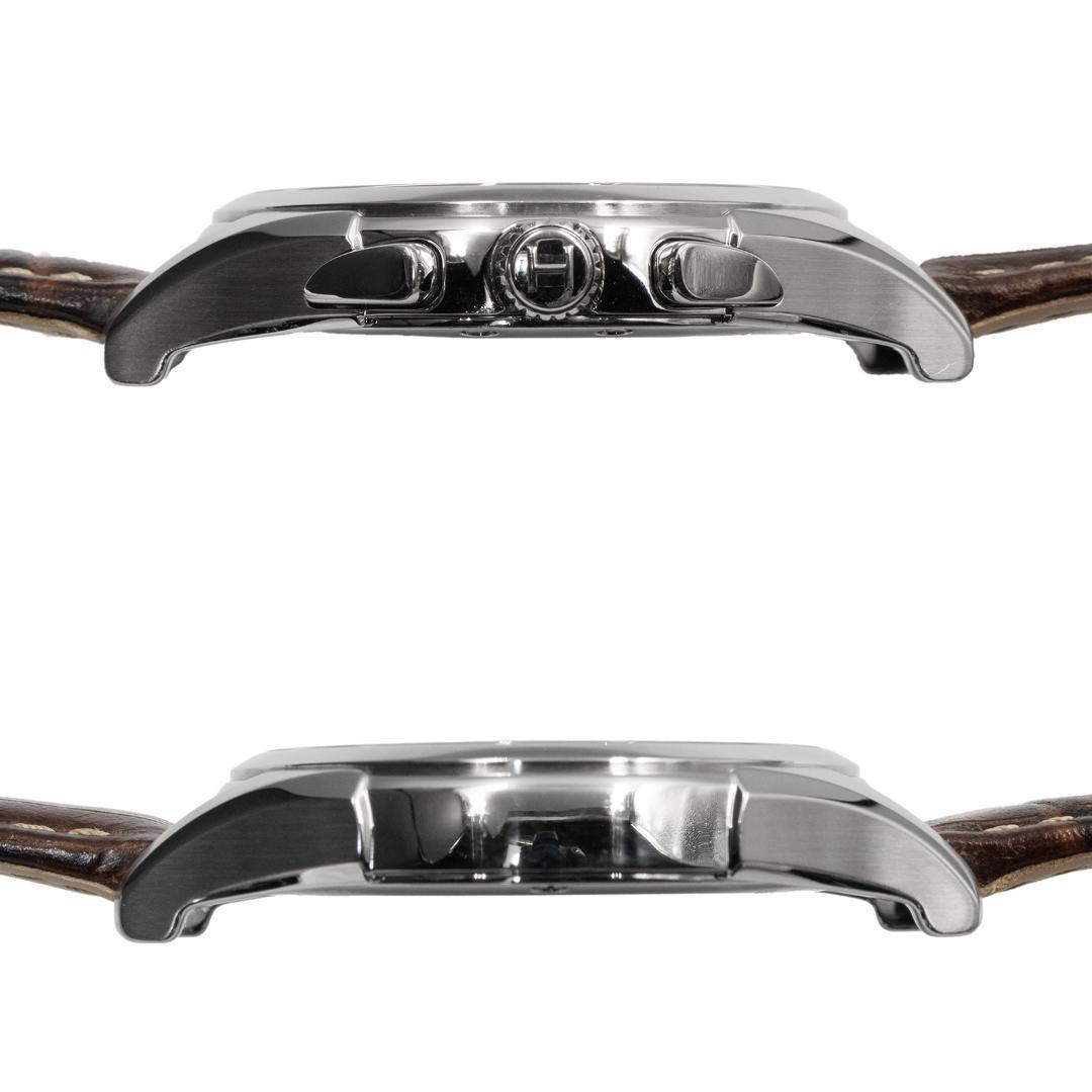 ハミルトン 腕時計 メンズ ジャズマスター シルバー 茶色 クロノグラフ ロゴ