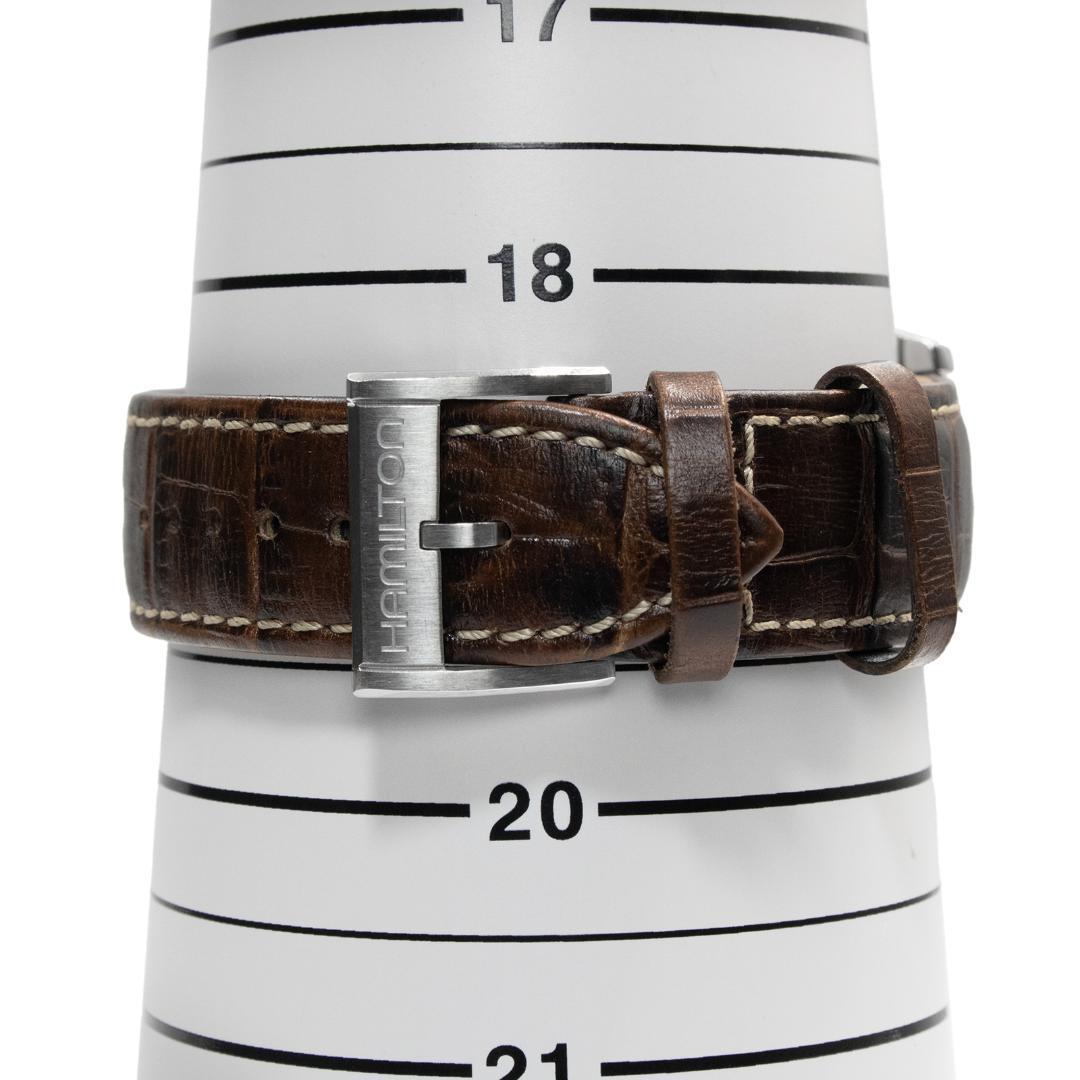 ハミルトン 腕時計 メンズ ジャズマスター シルバー 茶色 クロノグラフ ロゴ