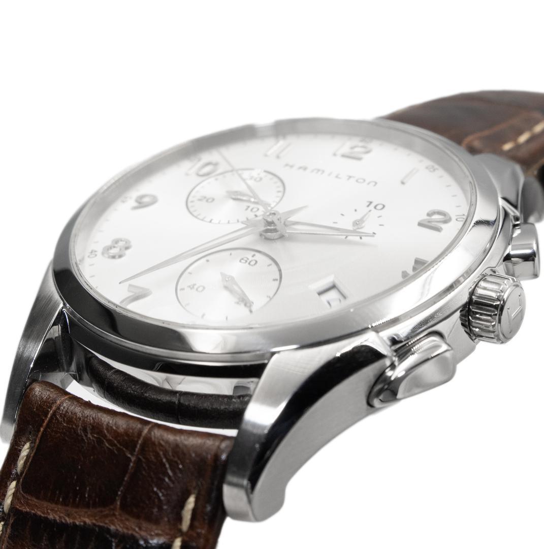 ハミルトン 腕時計 メンズ ジャズマスター シルバー 茶色 クロノグラフ ロゴ