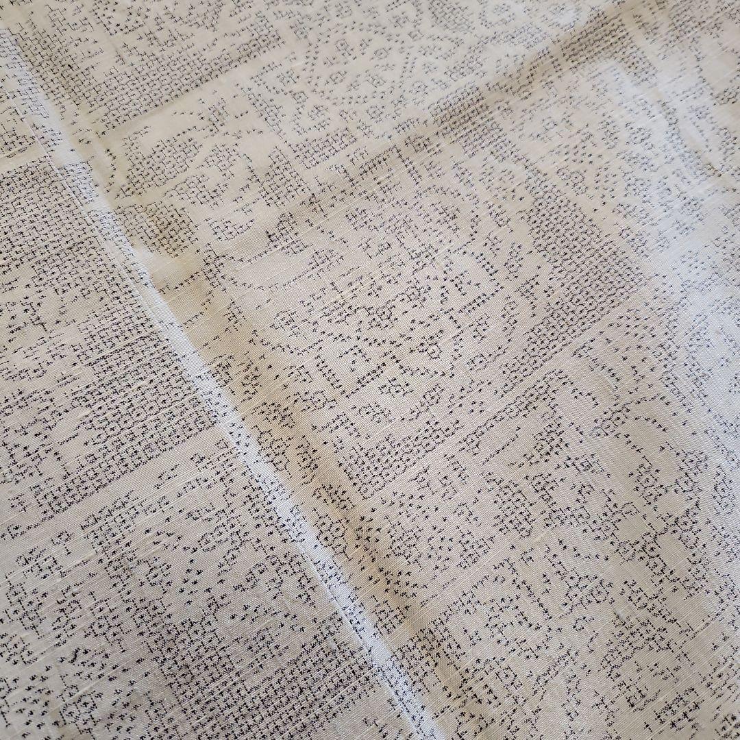 本真綿結城紬☆結城織物☆正絹☆結城紬☆仕付け付き☆薄いグレー地☆証紙あり