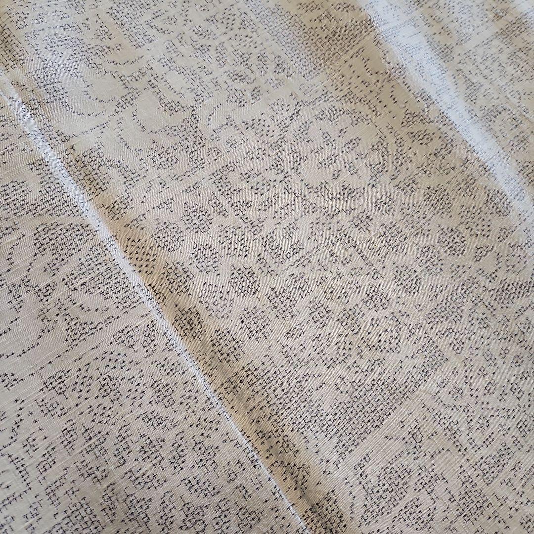 本真綿結城紬☆結城織物☆正絹☆結城紬☆仕付け付き☆薄いグレー地☆証紙あり