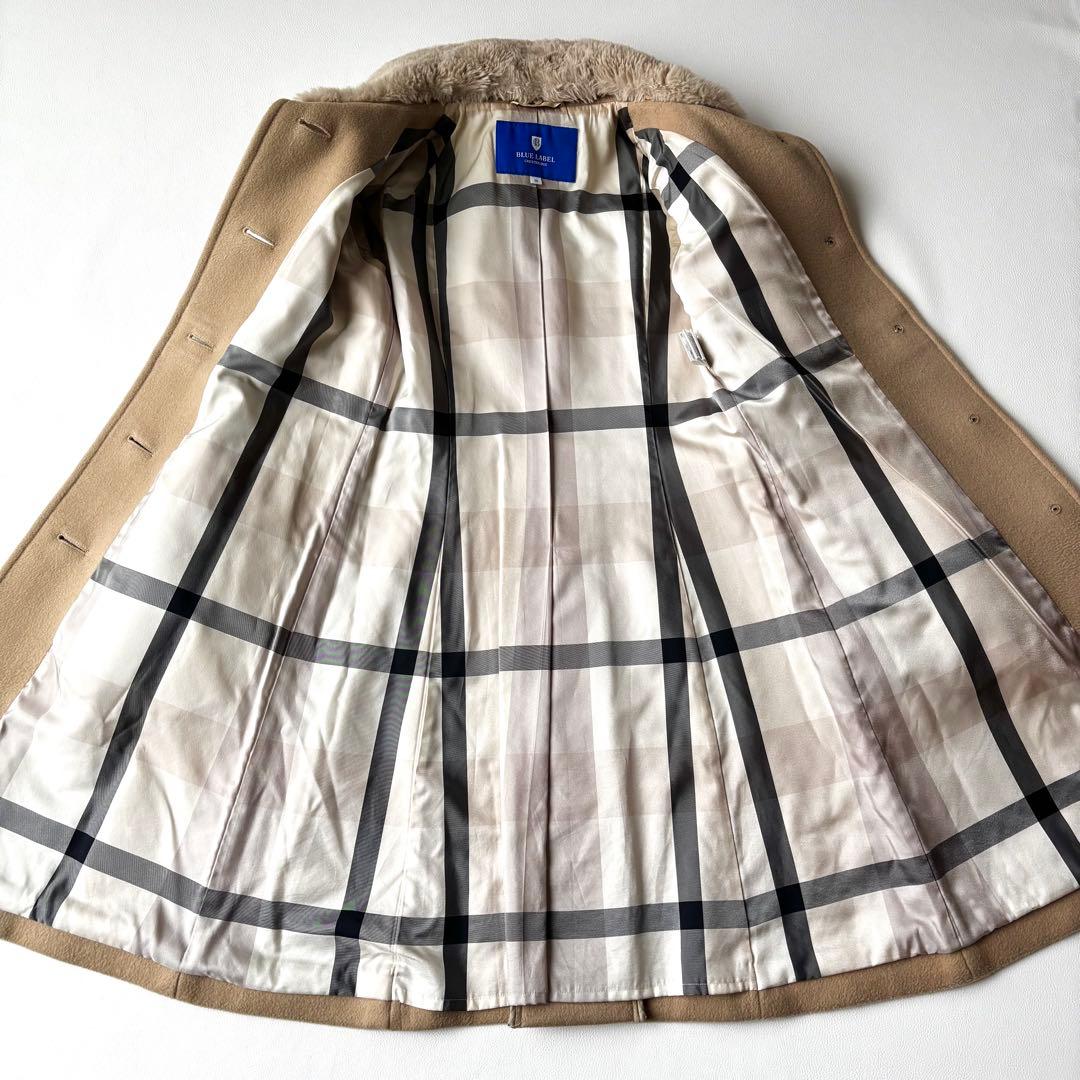 BLUE LABEL CRESTBRIDGE ロングコート　ウール混　ファー